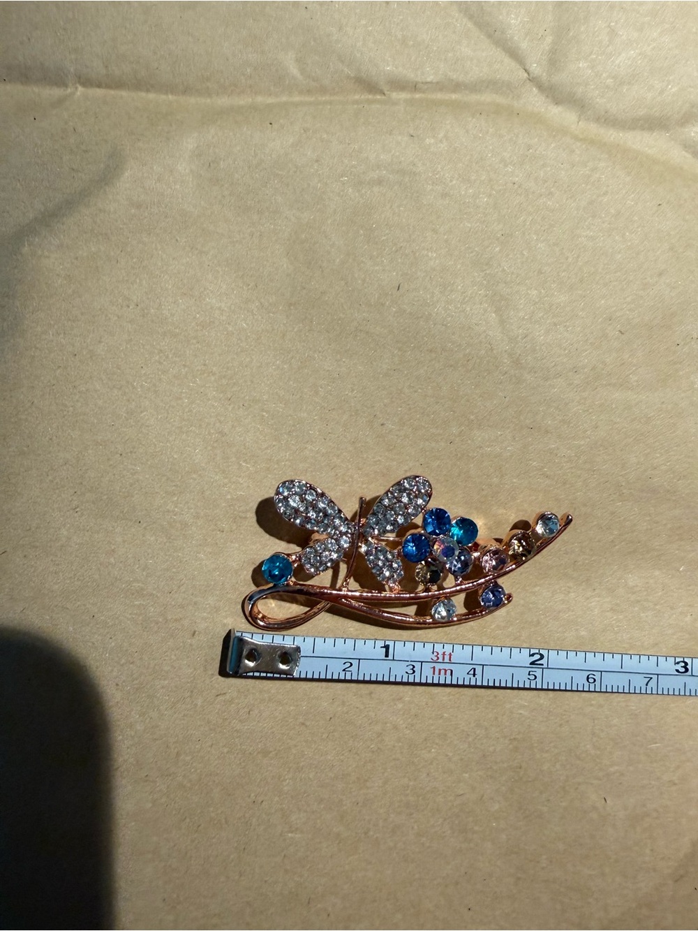 Butterfly Brooch with Blue Accents NWOT - Picture 3 of 4